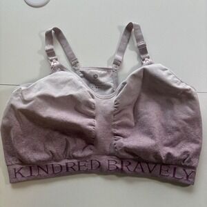 Kindred Bravely‎ Nursing Maternity Seamless Wireless Sports Bra Size 1X Pink